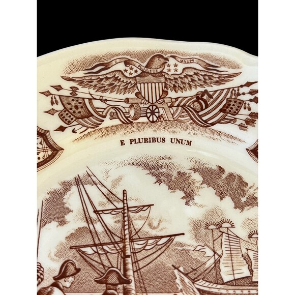 Vintage Alfred Meakin Staffordshire Commerative Plate ~ “FAIR WINDS” - Picture 2 of 6